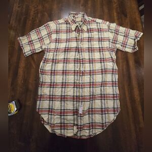 1960s Cotton Country Tweed Knit Short Sleeve Button Down